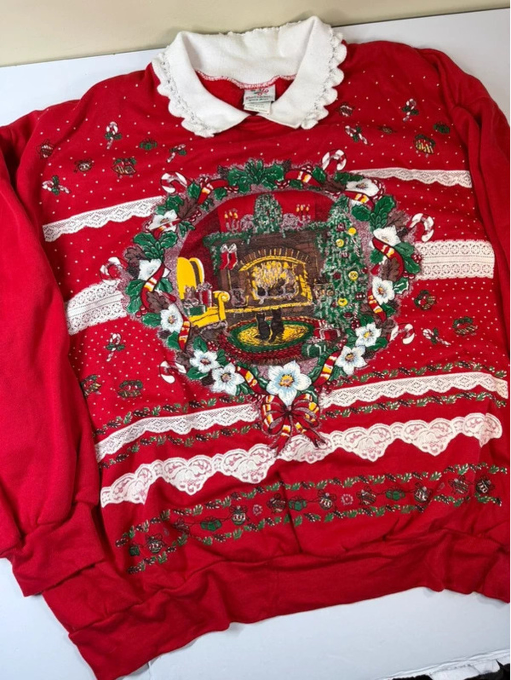 Vintage NutCracker Plus Size 3X Red Christmas Cats Holiday Sweater